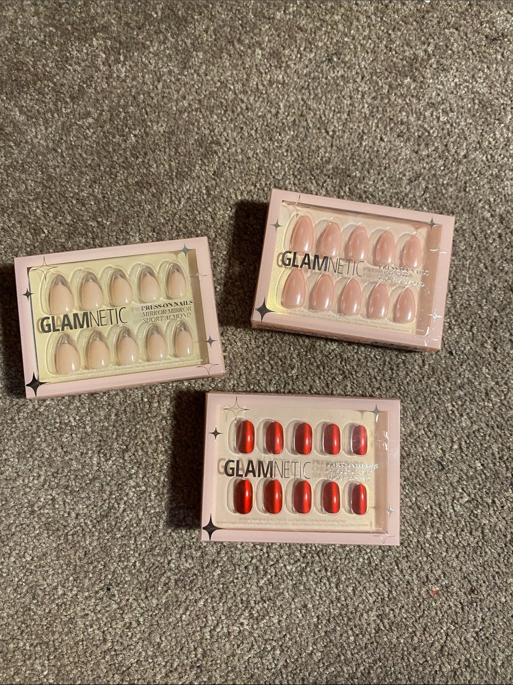 Glamnetic Press-On Nails Set - Nude & Red Shades